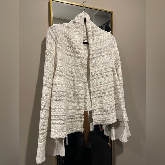 ANTHROPOLOGIE Moth Mahalia Kimono Cream/White Knit Cardigan - L - Picture 4 of 16
